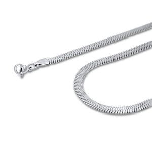 18" Silver Snake Chain Necklace 5mm Silver Snake Herringbone Chain for Men Women